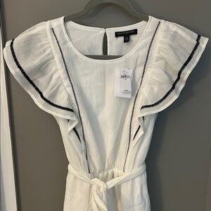Banana Republic White Ruffled Smocked Sundress